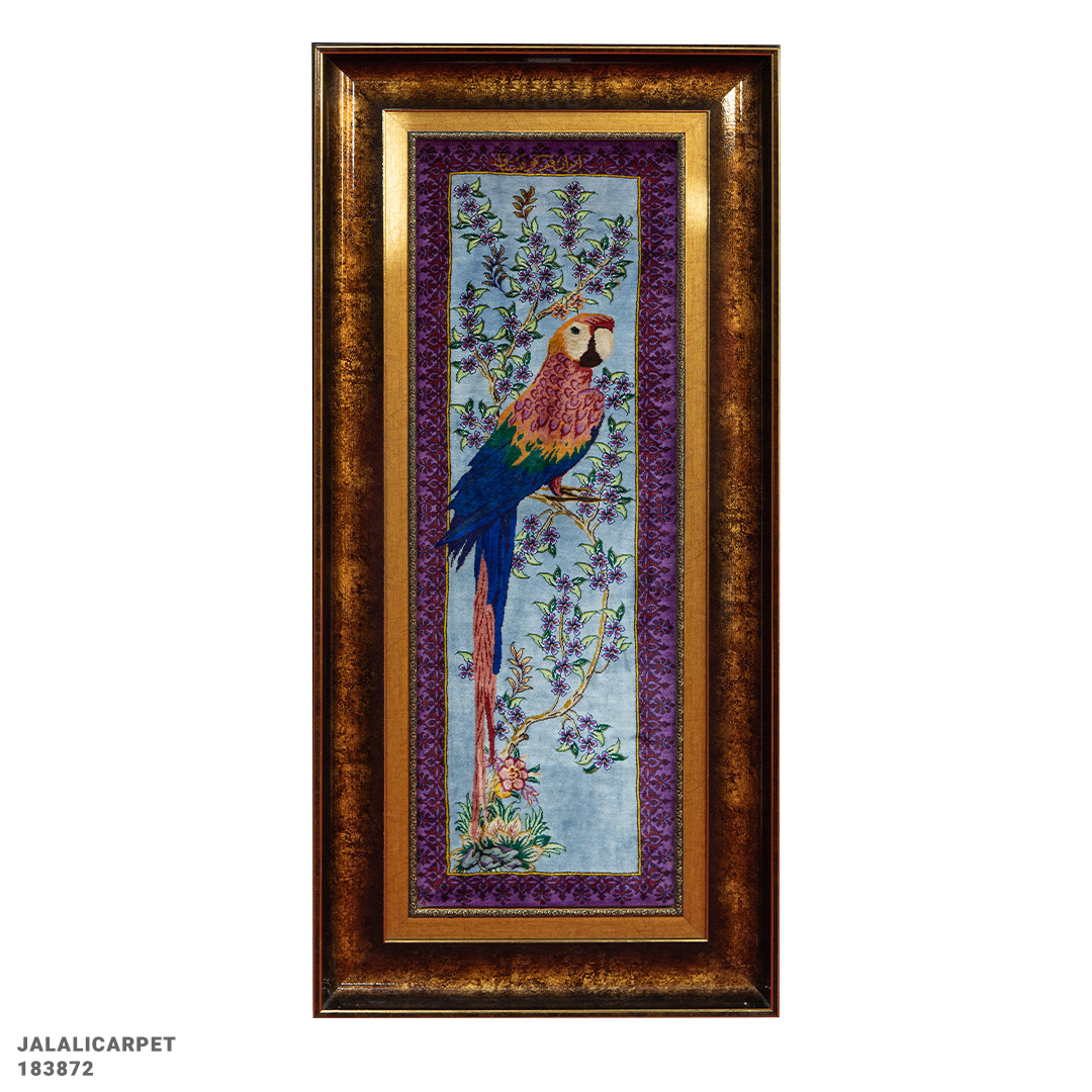 تابلوفرش تمام ابریشم طوطی