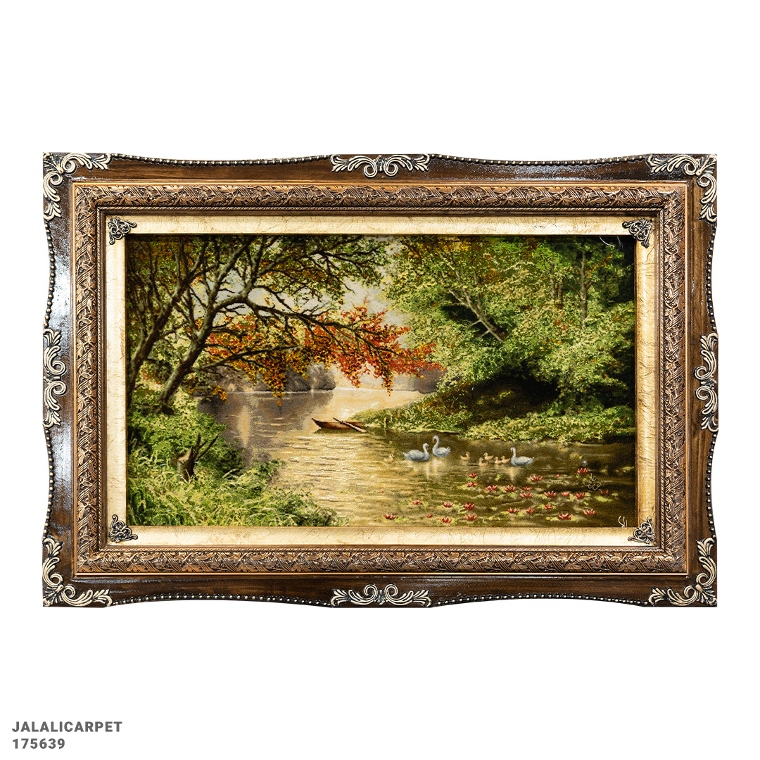 تابلوفرش منظره قو 50 رج