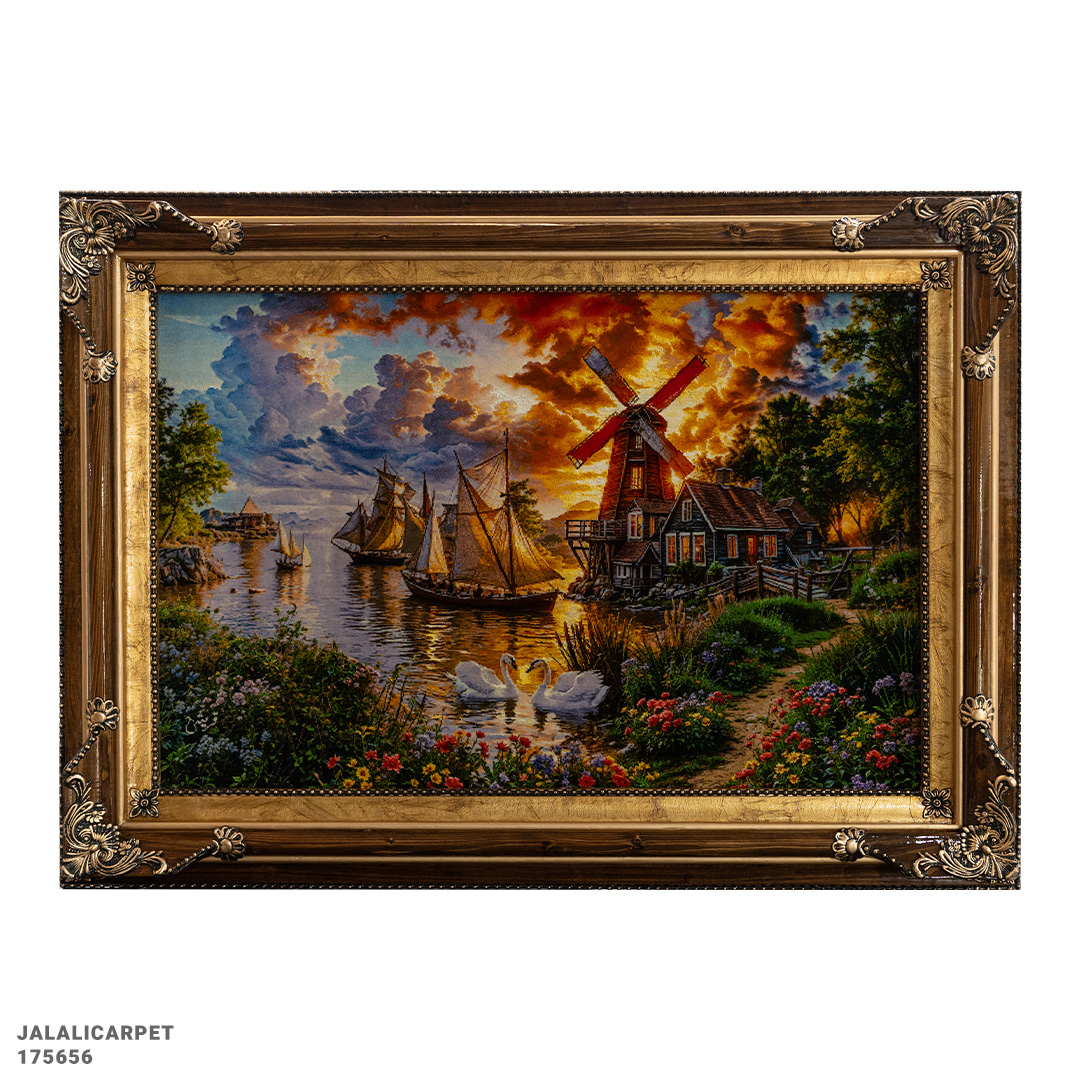 تابلوفرش منظره غروب 50 رج