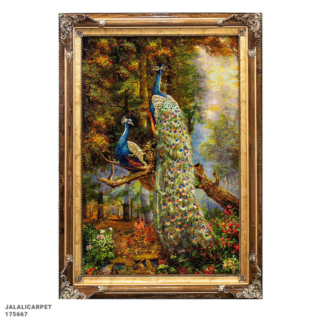 تابلوفرش طاووس 50 رج