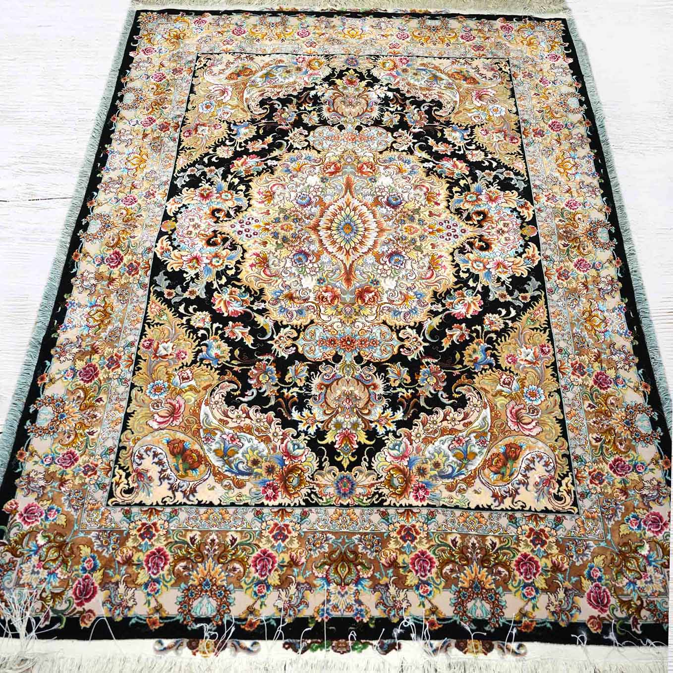 قالیچه خطیبی گلدانی 55 رج