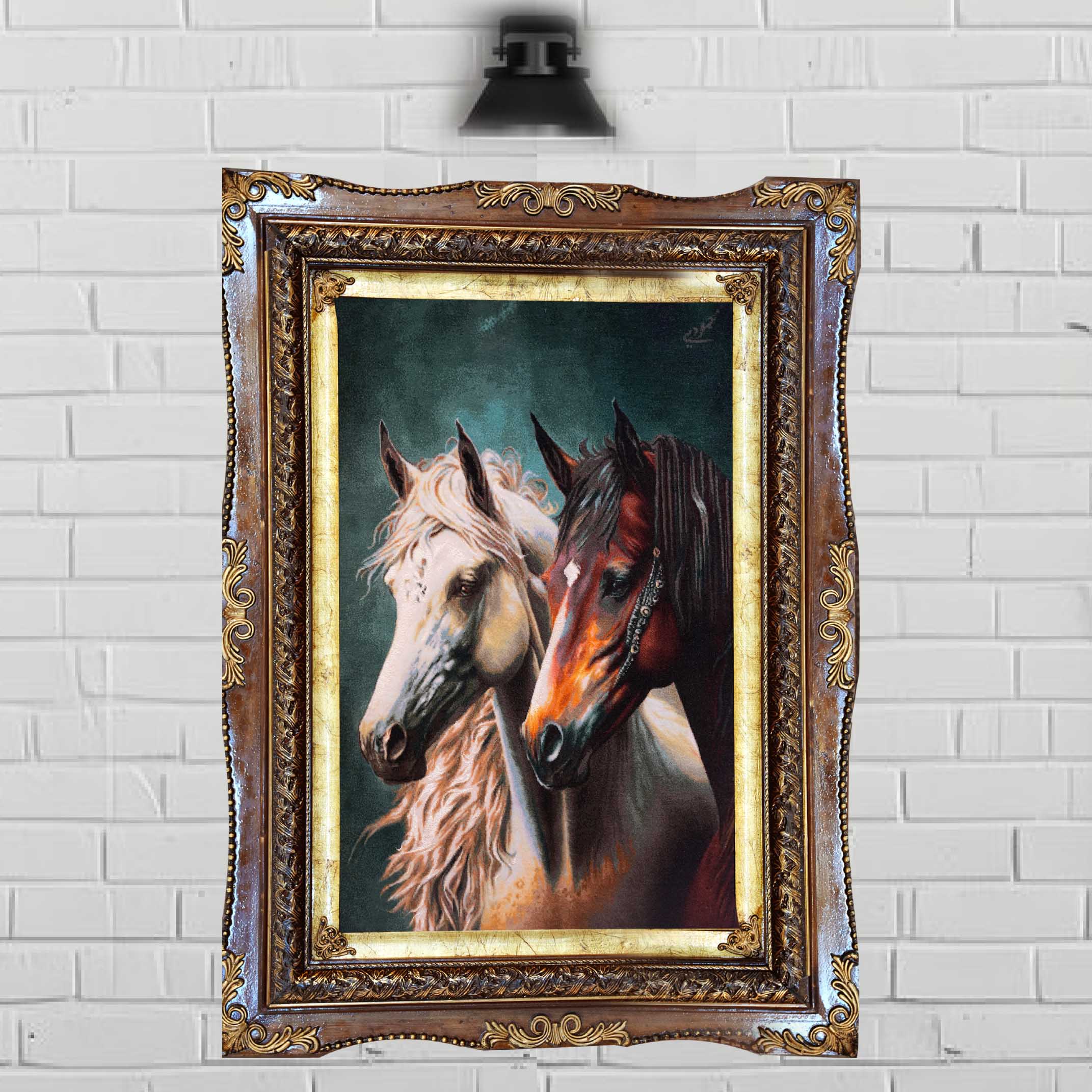 تابلوفرش دو اسب 50 رج