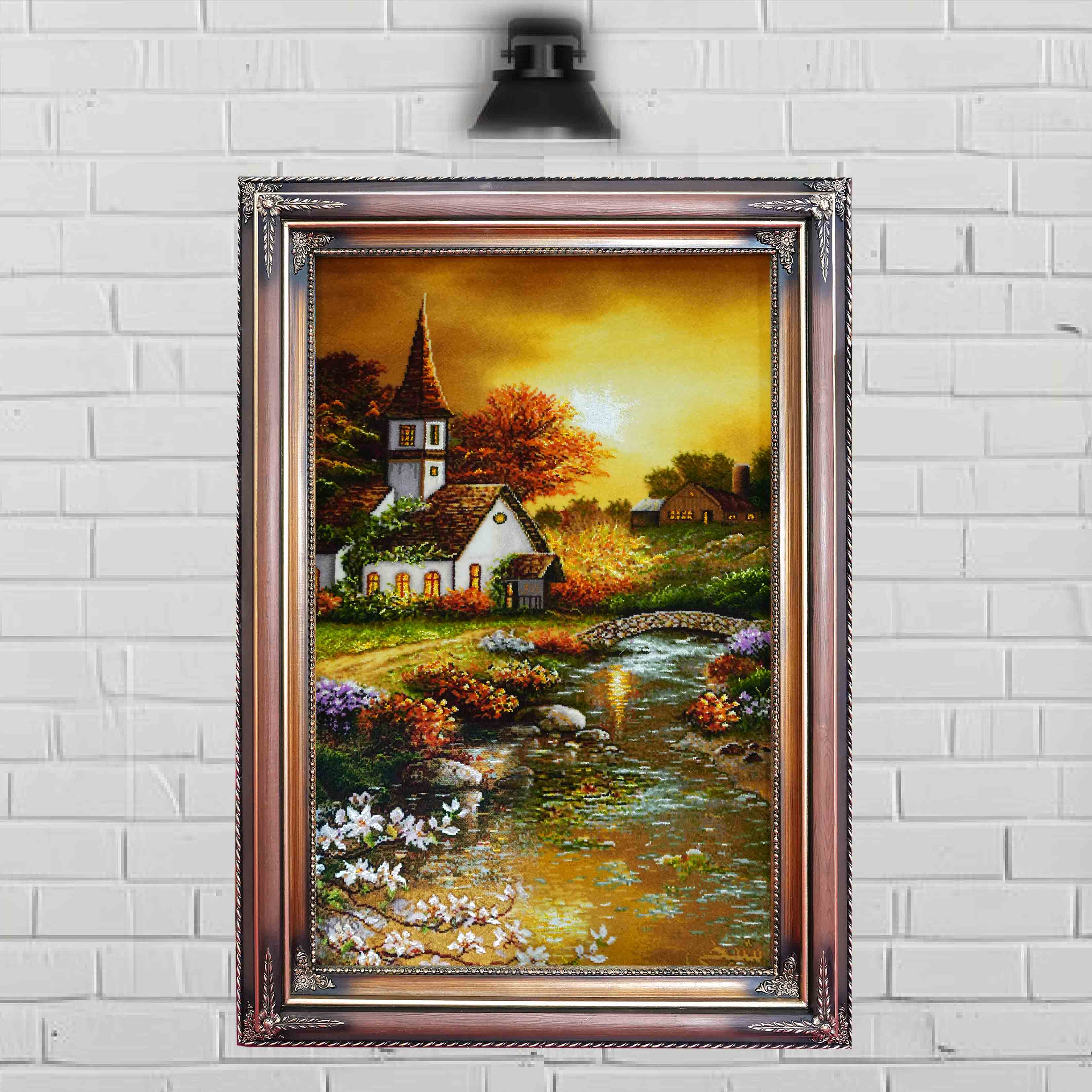 تابلوفرش منظره غروب 50 رج