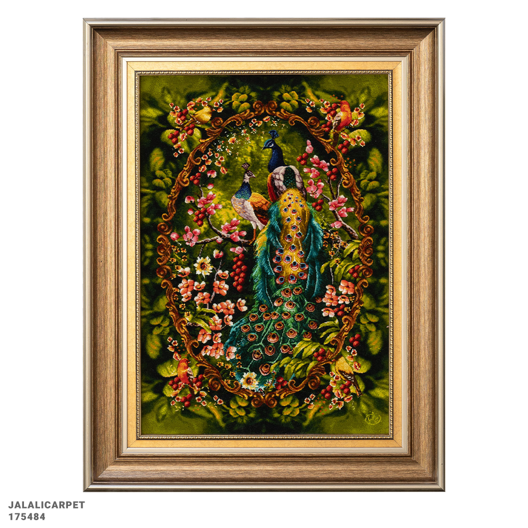 تابلوفرش دو طاووس 50 رج