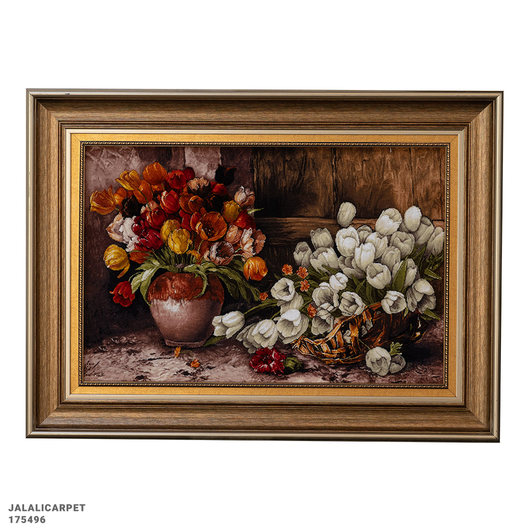 تابلوفرش لاله دورنگ 50 رج