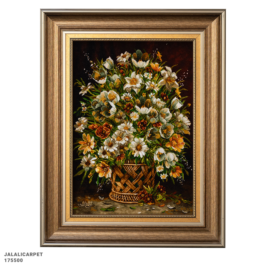 تابلوفرش گلدان حصیری 50 رج