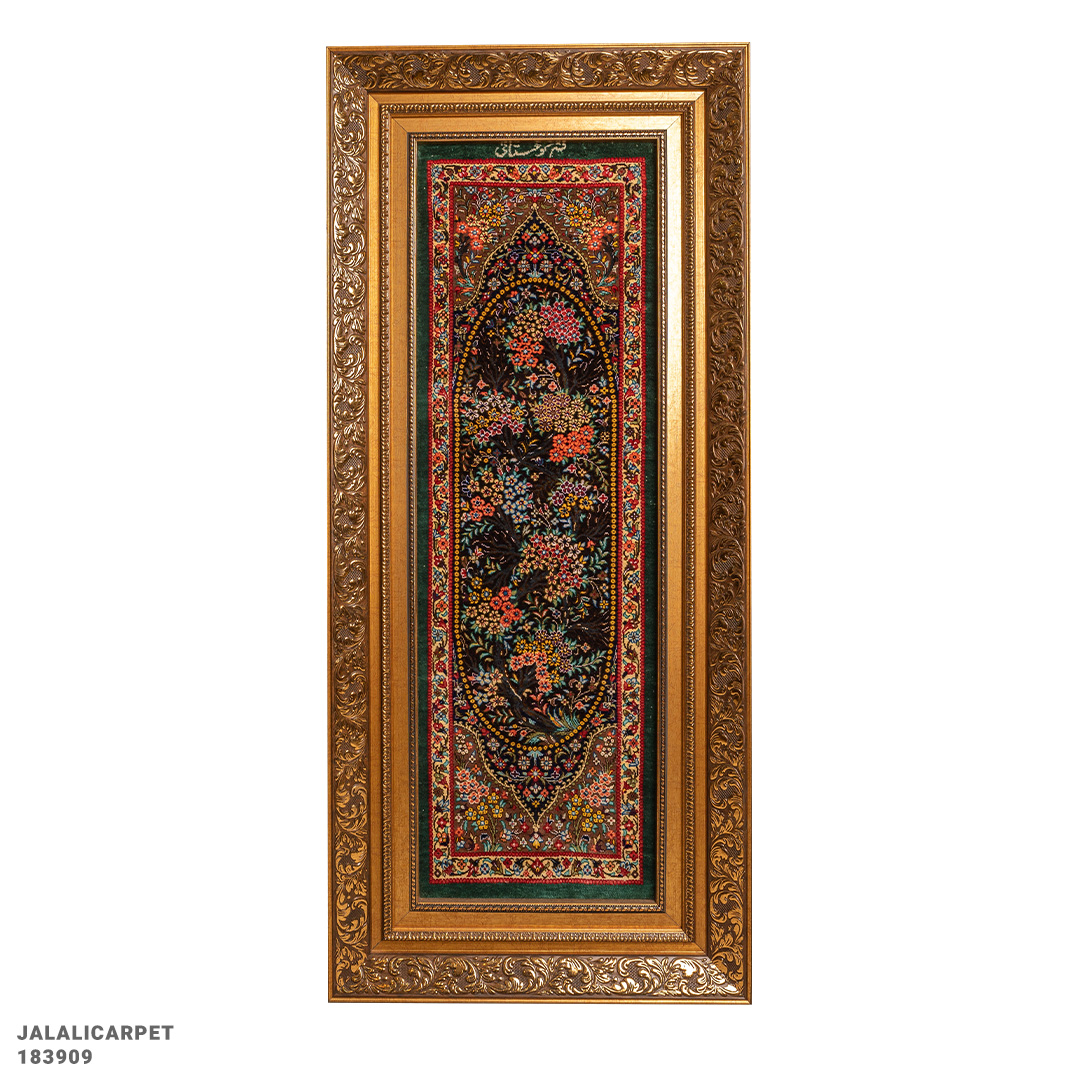 تابلوفرش تمام ابریشم 80 رج درختی