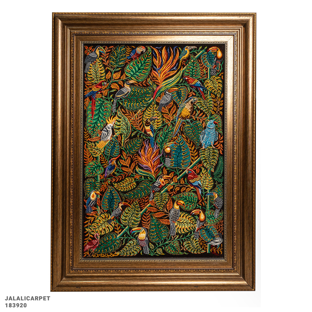 تابلوفرش تمام ابریشم 80 رج هاوایی