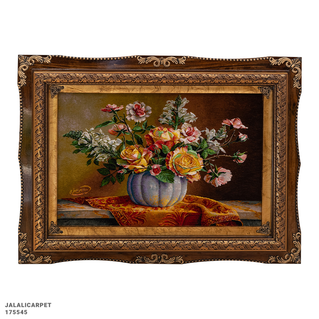 تابلوفرش گل سلیمی 50 رج