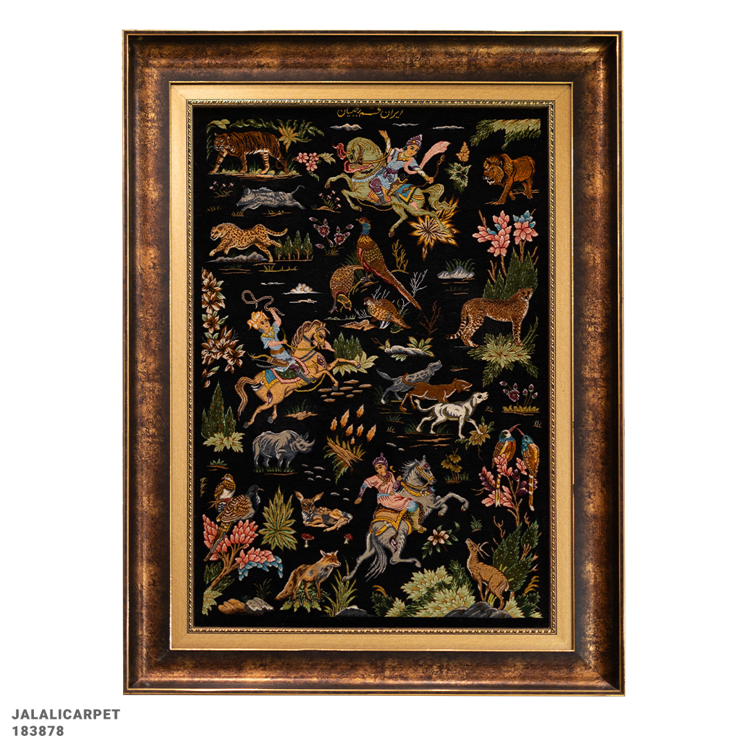 تابلوفرش تمام ابریشم 80 رج