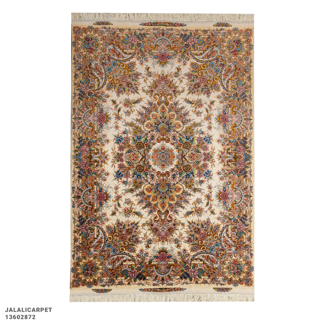 قالیچه خطیبی 55 رج کف ابریشم