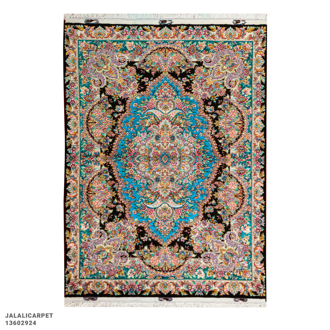 قالیچه خطیبی کف ابریشم 55 رج